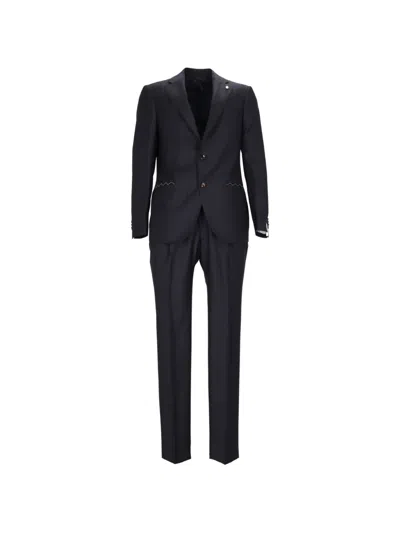 Luigi Bianchi Drop 7 Pinstripe-pattern Suit In Black