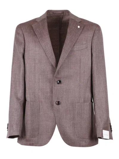 Luigi Bianchi Tailored Brown Drop 7 Herringbone Jacket