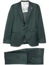 Luigi Bianchi Double-breasted Forest Green Wool Suit In Green