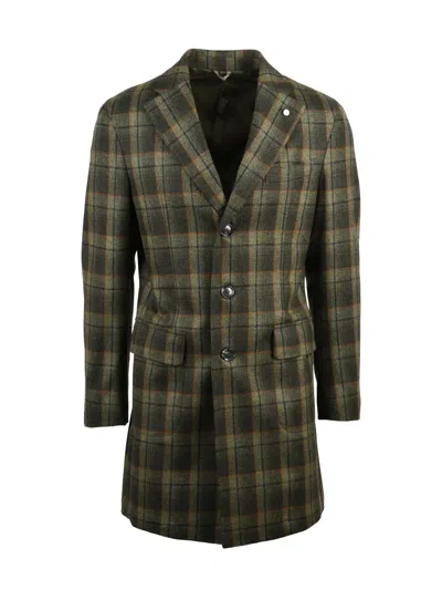 Luigi Bianchi Green Wool-cashmere Coat In Black
