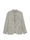 Luigi Bianchi Herringbone-pattern Single-breasted Blazer In Gray