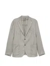 Luigi Bianchi Herringbone-pattern Single-breasted Blazer In Multi