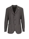 Luigi Bianchi Houndstooth-pattern Blazer In Gray