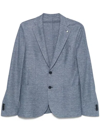 LUIGI BIANCHI LIGHT BLUE LINEN BLAZER