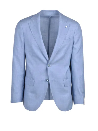 Luigi Bianchi Light Blue Virgin Wool Round Jacket
