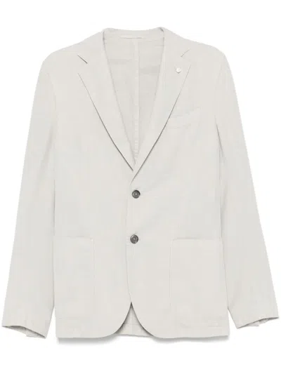 LUIGI BIANCHI LIGHT GREY COTTON JACKET