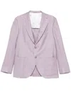 Luigi Bianchi Jacket Linen Buttoned Cuffs In Pink