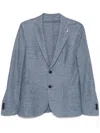 Luigi Bianchi Linen Jacket In Sky Blue