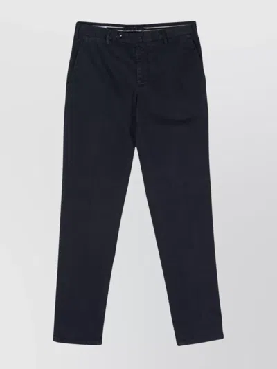 LUIGI BIANCHI LOGO COTTON BLEND TROUSERS WITH TAPERED LEG