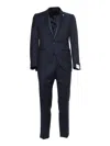 Luigi Bianchi Mantova Blue Satin Suit In Blue