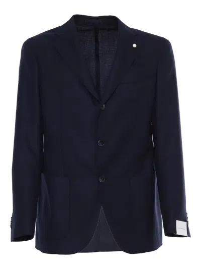 Luigi Bianchi Mantova Blue Single-breasted Blazer