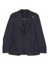 Luigi Bianchi Mantova Button Blazer In Blue
