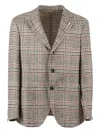 Luigi Bianchi Mantova Checked Button Blazer In Multi