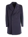 Luigi Bianchi Mantova Double-breasted Coat In Blue