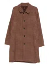 Luigi Bianchi Mantova Houndstooth-pattern Button Coat In Brown