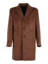 Luigi Bianchi Mantova Three-button Wool Coat In Brown