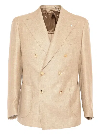Luigi Bianchi Mantova Double-breasted Blazer In Neutral