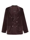 Luigi Bianchi Mantova Double-breasted Corduroy Blazer In Burgundy