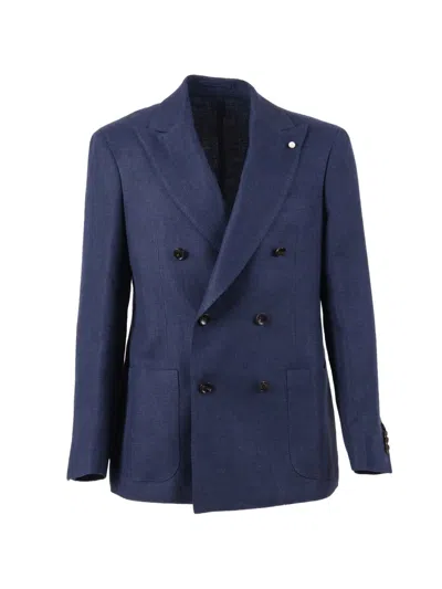 Luigi Bianchi Mantova Double-breasted Suit Jacket In Blue