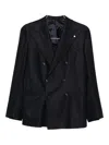 Luigi Bianchi Mantova Double-breasted Wool Blazer In Blue