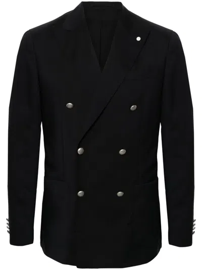 Luigi Bianchi Mantova Double-breasted Wool Suit Jacket In Blue