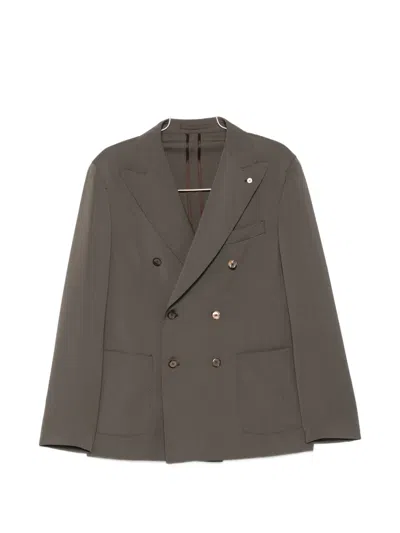Luigi Bianchi Mantova Double-breasted Buttoned Suit In Gray