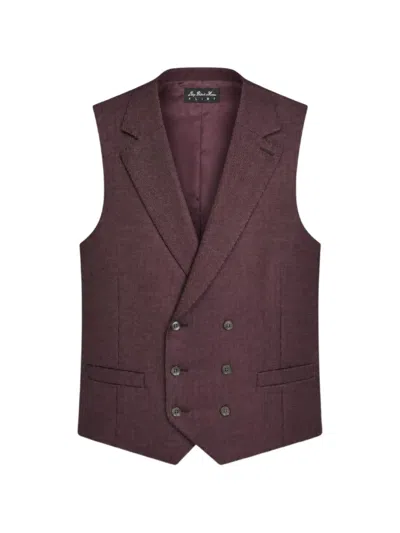 Luigi Bianchi Mantova Double-breasted Micro-pattern Waistcoat In Burgundy