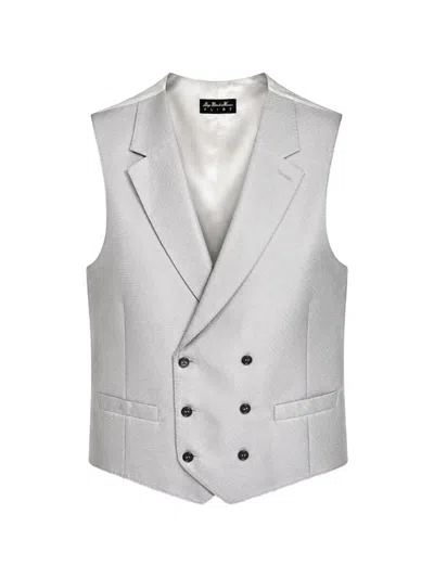 Luigi Bianchi Mantova Double-breasted Peaked-lapel Waistcoat In Brown