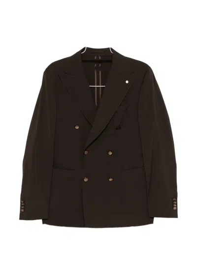 Luigi Bianchi Mantova Double-breasted Suit In Black