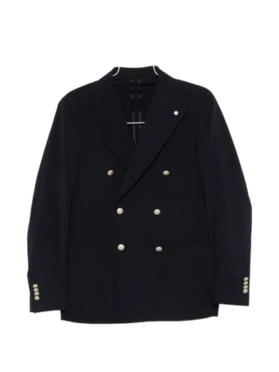 Luigi Bianchi Mantova Double-breasted Suit In Black