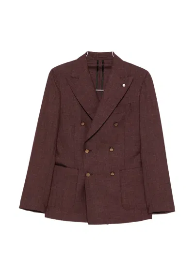 Luigi Bianchi Mantova Double-breasted Suit In Brown