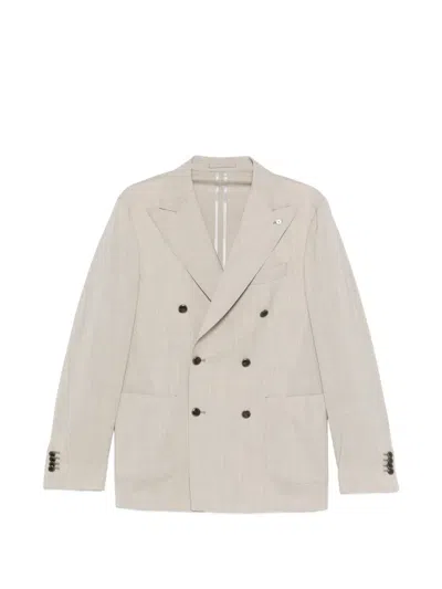 Luigi Bianchi Mantova Double-breasted Suit In Neutral