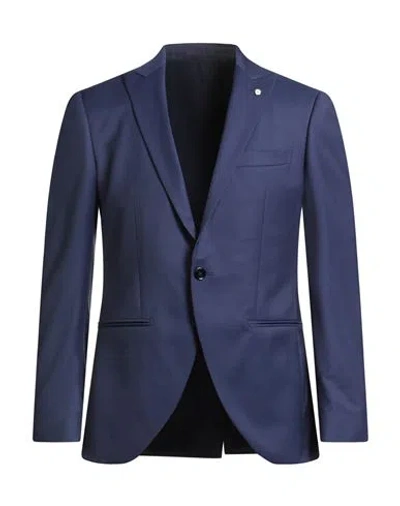 Luigi Bianchi Mantova Flirt Man Blazer Navy Size 42 Wool In Blue