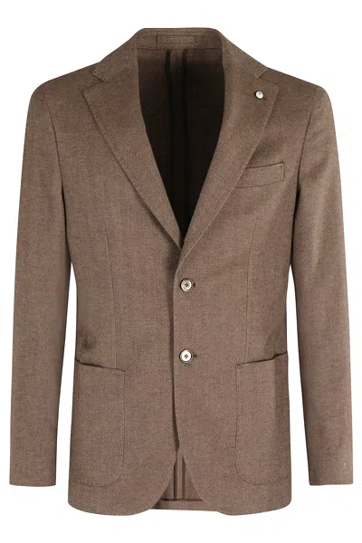 Luigi Bianchi Mantova Giacca Cotone Mano Cashmere In Brown