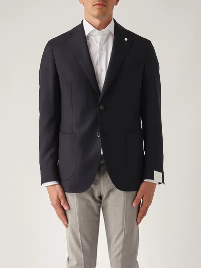 Luigi Bianchi Mantova Giacca Drop S Regolare Rever Lancia Blazer In Blu Navy