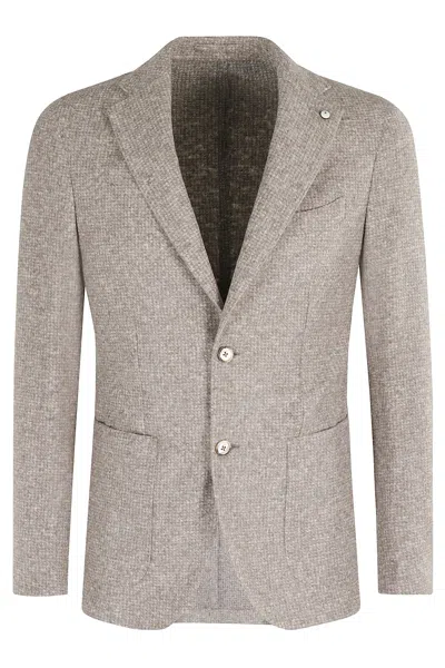 Luigi Bianchi Mantova Giacca Jersey Pied De Poul In Brown