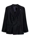 Luigi Bianchi Mantova Double-breasted Wool Blazer In Blue