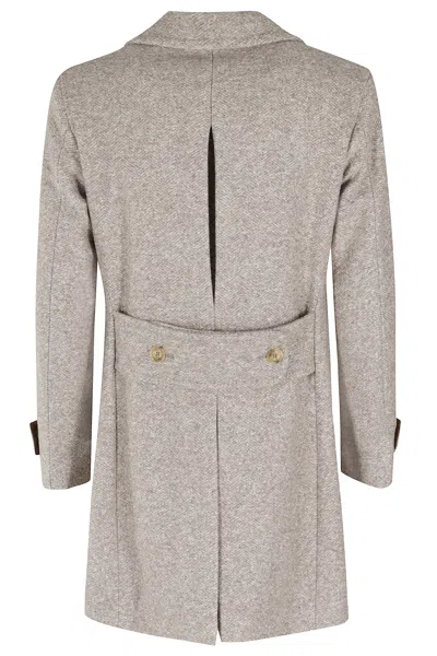 Luigi Bianchi Mantova Jersey Coat In Gray
