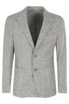 Luigi Bianchi Mantova Jersey Di Lana Cotone Spinato In Grigio Chiaro