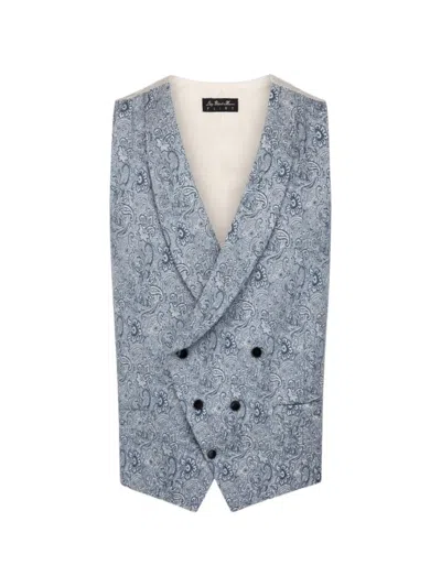 Luigi Bianchi Mantova Lbm 1911 Double-breasted Waistcoat In Blue