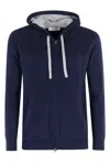 Luigi Bianchi Mantova Maglia Full Zip Cappuccio Lana Cashmere In Blue