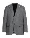 Luigi Bianchi Mantova Man Blazer Black Size 40 Virgin Wool, Cashmere In Gray