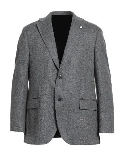 Luigi Bianchi Mantova Man Blazer Black Size 40 Virgin Wool, Cashmere In Gray