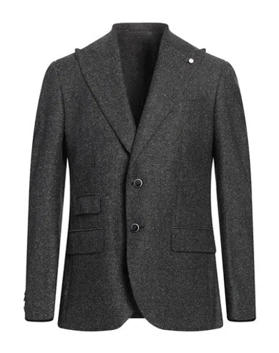 Luigi Bianchi Mantova Man Blazer Black Size 40 Wool, Silk, Polyamide In Gray
