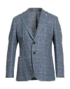 Luigi Bianchi Mantova Man Blazer Blue Size 40 Wool, Linen, Silk In Blue