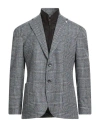 Luigi Bianchi Mantova Man Blazer Blue Size 44 Virgin Wool, Polyester In Gray