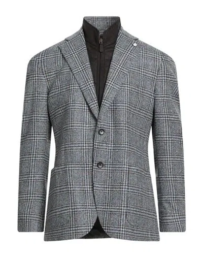 Luigi Bianchi Mantova Man Blazer Blue Size 44 Virgin Wool, Polyester In Gray