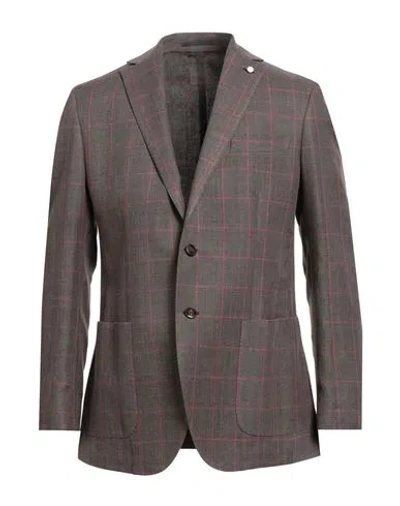 Luigi Bianchi Mantova Man Blazer Brown Size 42 Linen, Cotton