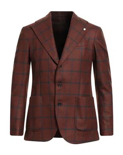 Luigi Bianchi Mantova Man Blazer Brown Size 44 Wool