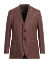 Luigi Bianchi Mantova Man Blazer Brown Size 46 Virgin Wool, Silk, Linen In Brown